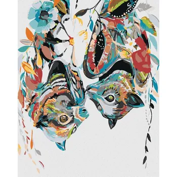 Diamondi Diamantové malování - KVĚTINOVÍ NETOPÝŘI Rozměr: 40x50 cm, Rámování: bez rámu a bez vypnutí plátna