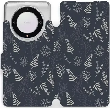 Pouzdro na mobilní telefon Flipové pouzdro Mobiwear - Honor Magic5 Lite 5G - VP15S Kapradiny (Knížkové flip pouzdro, obal, kryt na mobil Honor Magic5 Lite 5G - VP15S Kapradiny, materiál Umělá kůže + TPU - ochrana 360°, stojánek, silikonová vanička, magnetické zavírání)
