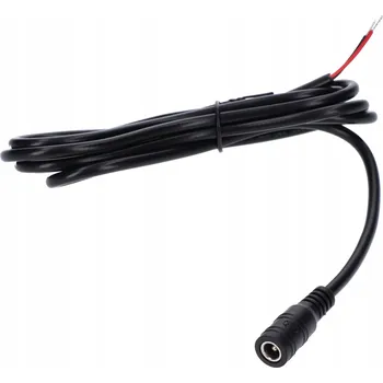 DC napájecí konektor 5.5x2.1 3A s kabelem, černý, délka 150cm, 22AWG