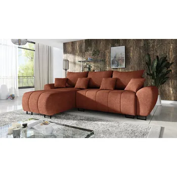 Sedací souprava Rohová rozkládací sedačka RAGNAR - měděná - bouclé - Centaur 6