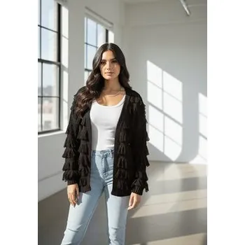 Dámský svetr FIGL Kardigan M1259 Hnědá Regular Fit S