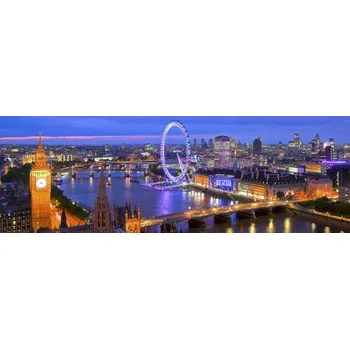 Topidlo Panoramatický infraobraz Londýn Rámy: Bílý, Výkon a rozměr: 1000 W – 184 cm × 64 cm (42 m³)