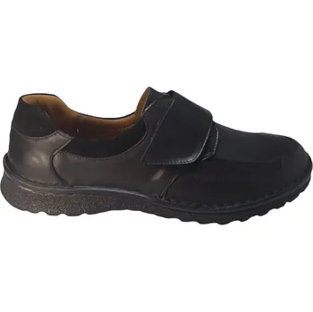 Pánské polobotky S 1163 - 001 kožené zdravotní polobotky černé barvy; boty pro široké nohy 49