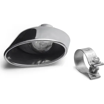 Koncovka výfuku FOX nerezová leštěná koncovka výfuku oválná 160x90 mm (Typ 38) zkosená, levá, průměr vstupu 60 mm