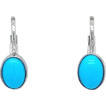 Náušnice Náušnice z bílého zlata s tyrkysovým kamenem