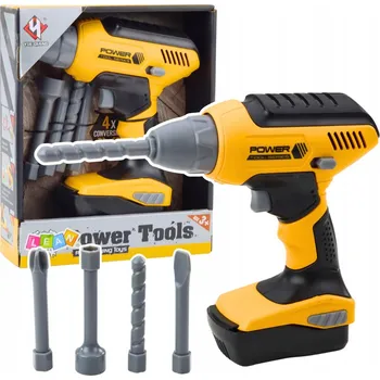 Vrtačka AKU VRTAČKA ŠROUBOVÁK PRO DĚTI + 4 VÝMĚNNÉ NÁSTAVCE + SVĚTLO