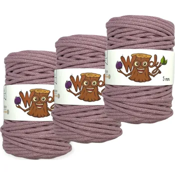 Příze 3x Woody 5 mm – Prachově růžová (100m)