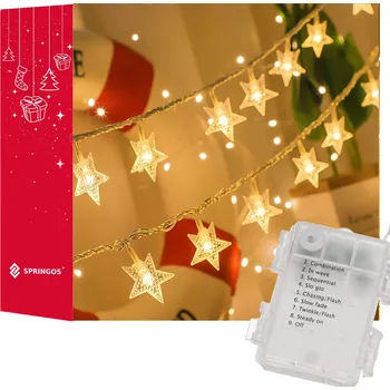 Vánoční dekorace Vánoční osvětlení na stromeček Springos do interiéru 5 m, 21 - 50 žárovek