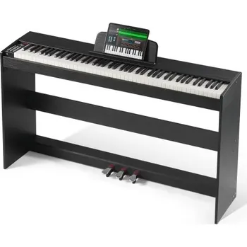 vážené digitální piano, 88 kláves, plně vážené klávesy, elektrické piano, duální klávesnice a reproduktory, jednoduchý držák na skříňku se sluchátky, 200 tónů a rytmů, podpora Bluetooth/USB/MIDI, pro začátečníky