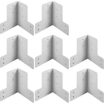 Dílenský stůl Rohové konzole pracovního stolu , 8 ks, sada konzolí pro dílenský stůl, 48 liber, rohové konzole pro dílenský stůl, 4 mm, pravoúhlé, bílé barvy, pozinkované ocelové konzoly pro vyvýšenou plošinu pro okraj terasy a pracovní stůl