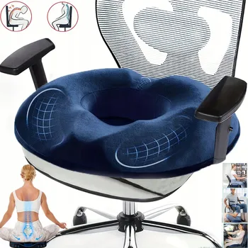 Zabezpečení domácnosti Poduszka ortopedyczna do siedzenia modrý, paměťová pěna, antialergenní