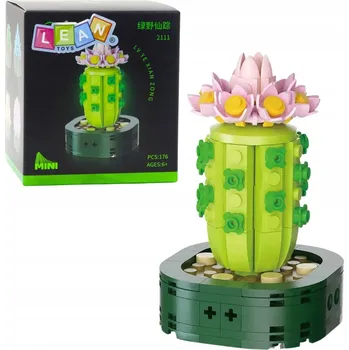 ostatní stavebnice MINI STAVEBNICE KAKTUS S RŮŽOVÝM KVĚTEM FIGURKA 176 DÍLKŮ