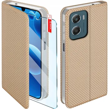 Pouzdro na mobilní telefon Flipové pouzdro KrainaGSM pro Motorola, moto g06 power, zlaté