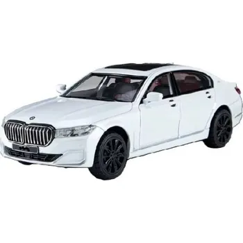 autíčko BMW 760 Li kovový model hračka na baterie světla zvuk 1:24 Bílá