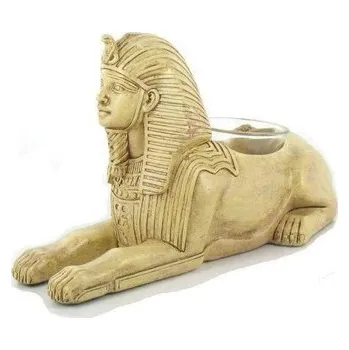 Zahradní dekorace Lacineuse - Egyptská sfinga - Svícen Sfinga - Starožitný egyptský interiérový dekorační předmět -