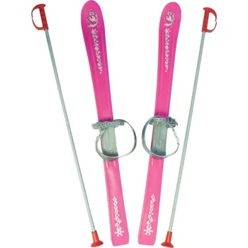 Sjezdové lyže YATE Dětské lyže 90 cm, carving (set) - růžová - 2. jakost