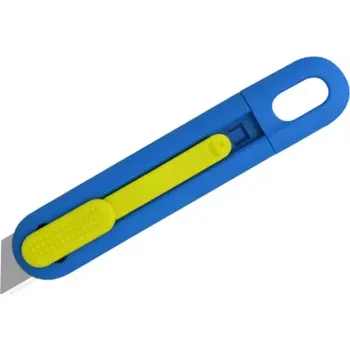 Pracovní nůž Modro-žlutý plastový bezpečnostní samozatahovací jednorázový nůž