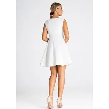 Dámské šaty FIGL Koktejlové šaty M972 Écru Regular Fit L