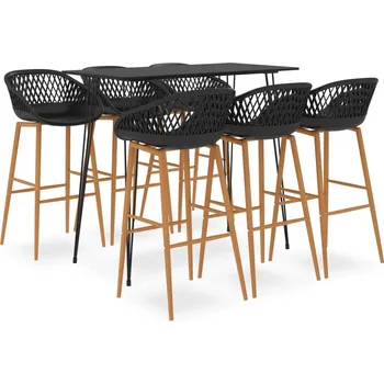 Jídelní set 7dílný barový set černý - 8720286172353