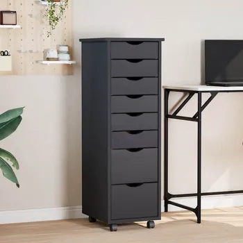 Zásuvkový kontejner Zásuvková skříňka se zásuvkami MOSS šedá masivní borové dřevo - 8720845924911