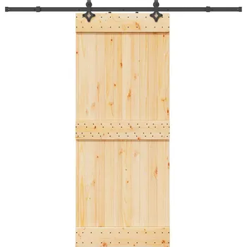 Interiérové dveře Posuvné dveře s kováním 85 x 210 cm masivní borové dřevo - 8721158838032