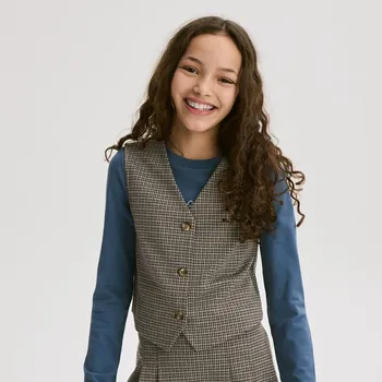 Dívčí bunda Reserved - Kostkovaná obleková vesta - vícebarevná - 767DR-MLC - 767DR-MLC-116