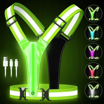 Reflexní vesta s LED osvětlením na kolo, běhání a další sporty