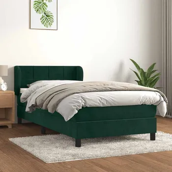 Ložnice vidaXL Box spring postel s matrací 80 x 200 cm samet [3127458] Barva: Tmavě zelená
