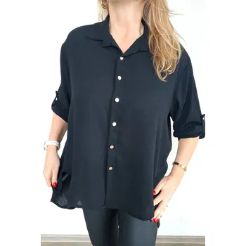 Dámská košile Made in Italy Dámská asymetrická košile UNI, barva černá