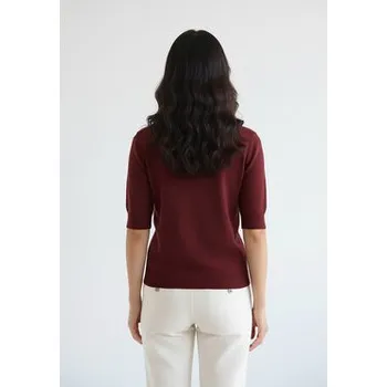 Oblečení a móda FIGL Svetr M1278 Bordó Regular Fit S