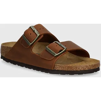Dámské pantofle Kožené pantofle Birkenstock Arizona 1028401 hnědá 88X, EUR 37