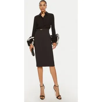 Dámská sukně Elisabetta Franchi Pouzdrová sukně GO-04-446E2-V260 Černá Slim Fit 40