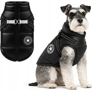 Obleček pro psa TEPLÁ BUNDA S POPRUHY PRO PSA PODZIM ZIMA OBLEČEK VESTA REFLEXNÍ XXL