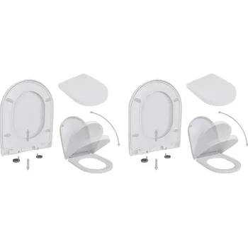 WC sedátko WC sedátka s funkcí pomalého sklápění 2 ks bílá plastová - 8718475797098