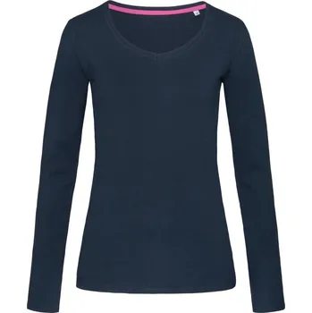 pracovní tričko Stedman Tričko V-Neck T Claire LSL, dlouhý rukáv, dámské COT059720k4602-cupcake pin M Růžová