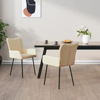 Jídelní židle Jídelní židle 2 ks krémové textil - 8720287109389