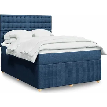 Nábytek vidaXL Box spring postel s matrací 140x200 cm textil [3292093] Barva: Modrá