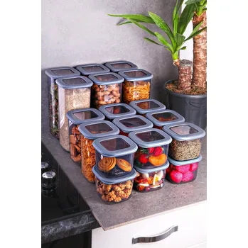 Dóza na potraviny Hermia Sada kuchyňských dóz Roudo II 18 kusů šedá