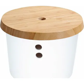 Dóza na potraviny Kesper 32622 Skladovací dóza plast/bambus, bílá, pr. 21 cm