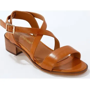 Dámské sandále Sandály s překříženými pásky z kůže LWG kaštanová 39