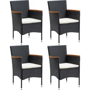Zahradní sestava Zahradní jídelní židle 4 ks polyratan černé - 8720286089439