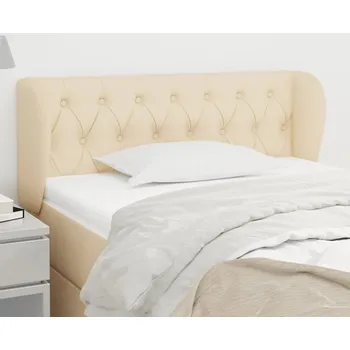 Čelo postele typu ušák krémové 103x23x78/88 cm textil - 8720287253396