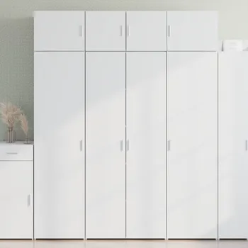 Příborník do zásuvky Skříň highboard bílá 80 x 42,5 x 185 cm kompozitní dřevo - 8721102655234