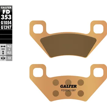 Brzdová destička GALFER brzdové destičky KH395 sintrované barva zlatá ATV (GALFER brzdové destičky KH395 sintrované barva zlatá ATV)