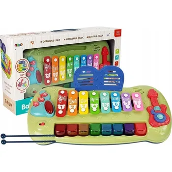 Hudební nástroj pro děti INTERAKTIVNÍ PIANINKO XYLOFON PRO MIMINKA PODSVÍCENÉ KLÁVESY HUDBA