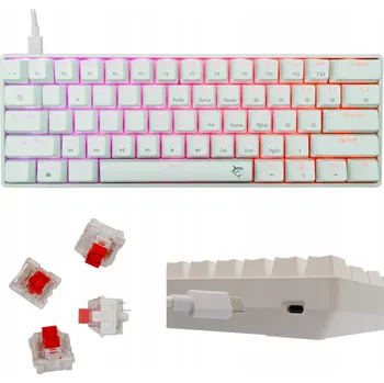 Klávesnice Mechanická herní klávesnice White Shark SHINOBI 2 RGB RED Switch Bílá