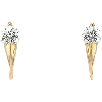 Náušnice Zlaté náušnice se zirkonem v organickém designu