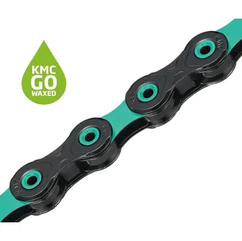 Komponent pro jízdní kolo KMC DLC12 WAXED Black/Celeste 126 článků (Řetěz KMC DLC12 WAXED Black/Celeste126 článků 12)