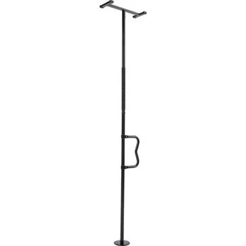 Madlo do koupelny Přenosná tyč od podlahy ke stropu, madlo do koupelny s protiskluzovou zakřivenou rukojetí, bezpečnostní tyč s nosností 136 kg pro seniory, ideální bezpečnostní tyč pro stropy o výšce 2,1-3 metry, černá