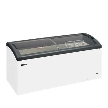 Elcold FOCUS 171 – Prosklený pultový mrazák, 2-oblá posuvná víka, LED, 351 l, bílý, šedý lem